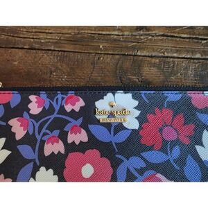 Kate Spade New York Floral Saffiano Leather Wristlet Pouch Navy Multi WKRU6666